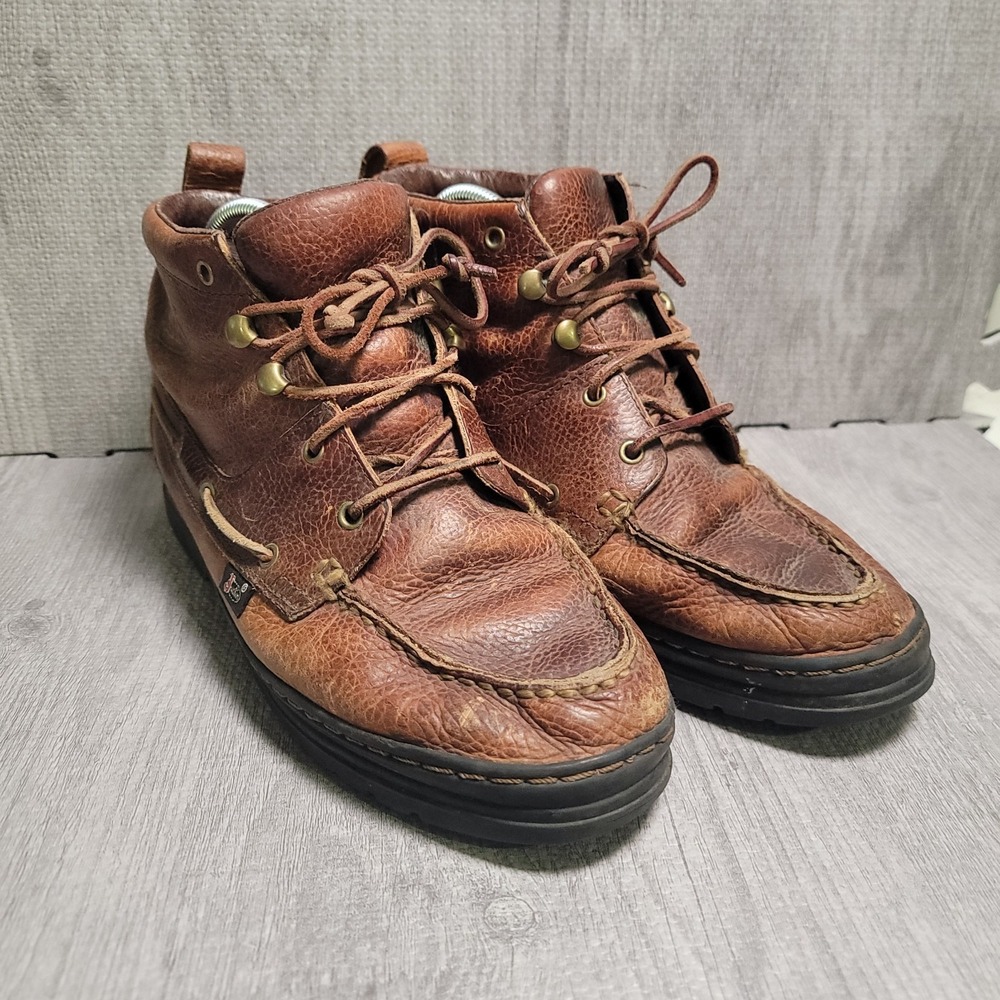 Justin 991 Chukka Boots Mens 8.5 M Brown Leather Lace Up Workwear Outdoor Rugged